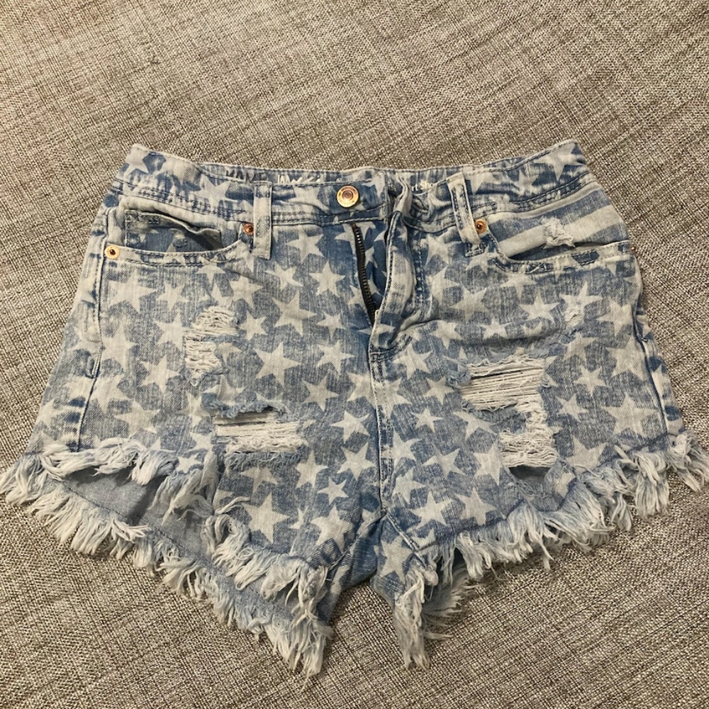 American Flag Jean Shorts